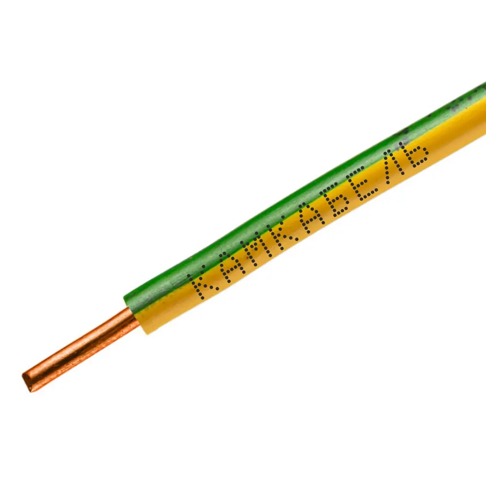 Провод Камкабель ПУВНГ(А)-LS 1x2.5 цвет зелено-желтый 200 м на отрез 89436041 STLM-2157369  - Вид №1