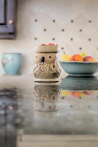 Аромасветильник настольный керамический "Сова" CANDLE WARMERS  268168 Бежевый  - Вид №1