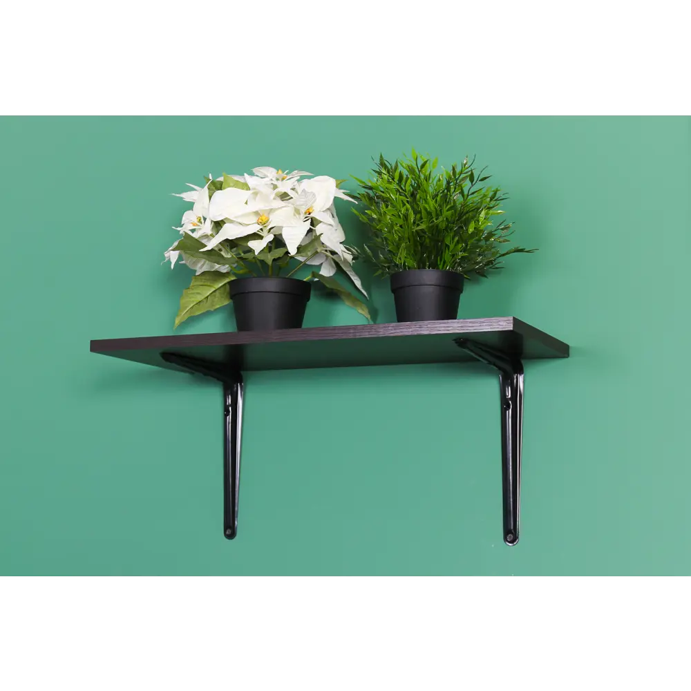 Кронштейн для полки №6 20x25 см нагрузка до 15 кг металл цвет чёрный LARVIJ STLM-2137084 - Вид №1