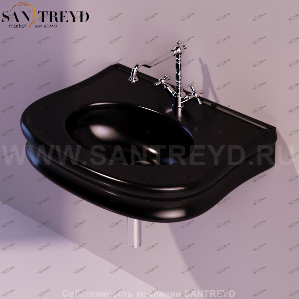 LA10NERO Подвесная раковина настенная овальная Simas Lante черная