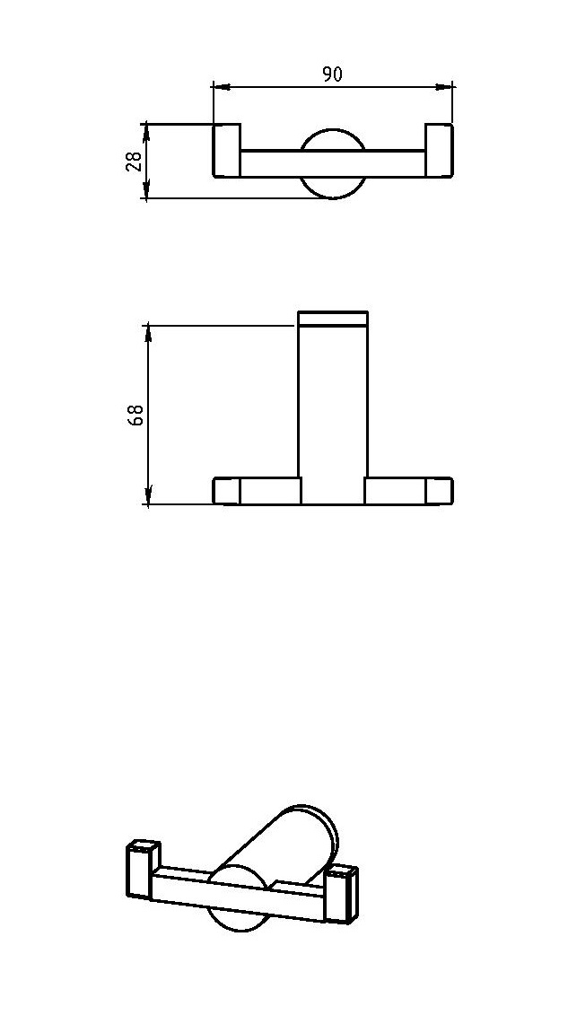 Крючок двойной Novaservis Metalia 2 6256.0 хром 62560 - Вид №1