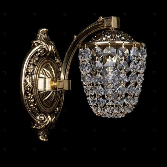 Бра Bohemia Ivele 1772/1/150/GB BOHEMIA IVELE ФОНАРЬ 078329 Прозрачный;серебро 