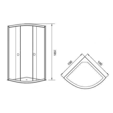 Orange E01-100TB/G Душевой уголок без поддона 100х100х190 черный Хром sun-id-1517255 - Вид №4