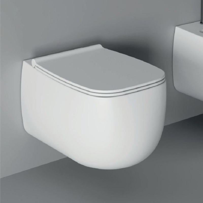 33120101.09 Подвесной унитаз 550х335х450 мм Alice Ceramica Nur безободковый выпуск в стену Белый матовый