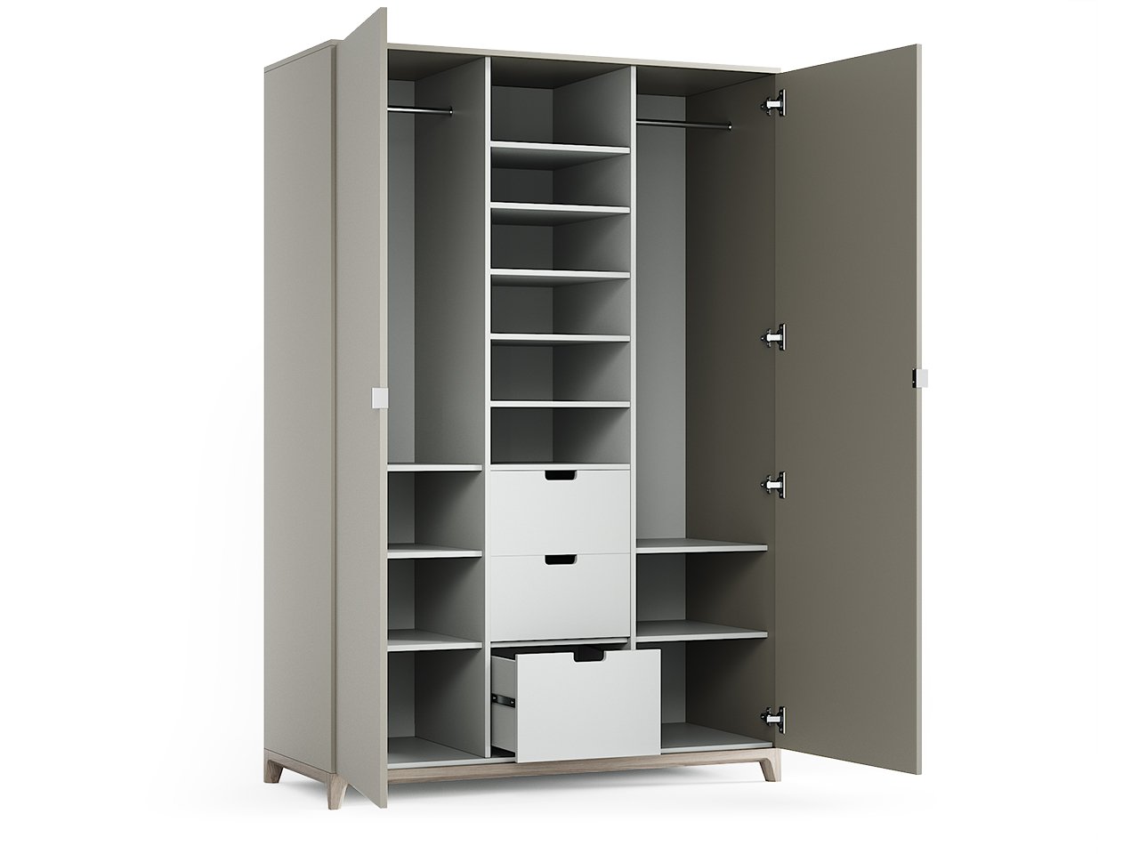 Шкаф распашной двухдверный темный дуб Case THE IDEA  210355 Черный  - Вид №2