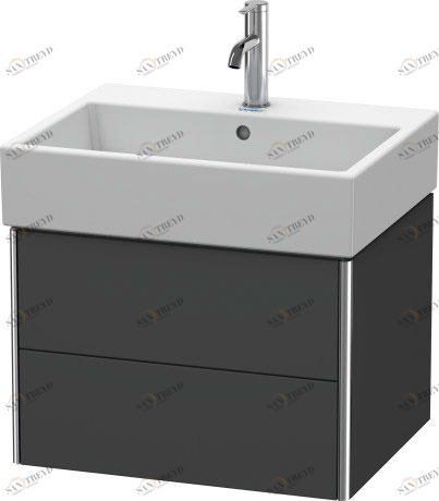XS419304949 XSquare Тумбочка подвесная Графит матовый, декор Duravit