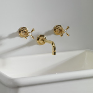 5-02-041 Настенный смеситель для раковины Soho на 3 отверстия - трубчатый излив 160 мм Soho The water monopoly