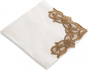 10645800 Weissfee Набор салфеток Weissfee "Сансуси" 45х45см, 6шт, (край с золотист.кружевом) лён, полиэстер