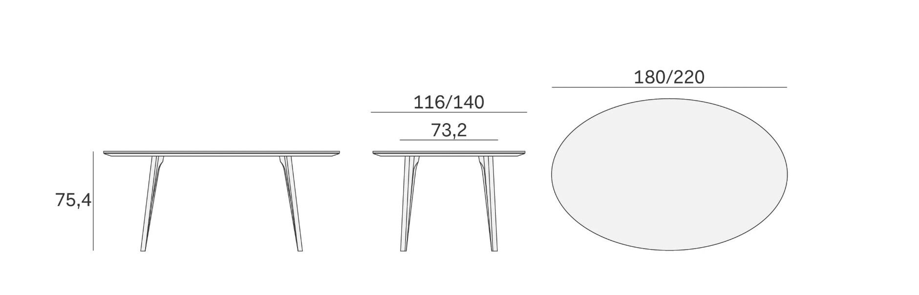 Овальный обеденный стол Novamobili REA ARCH-00108644 - Вид №8