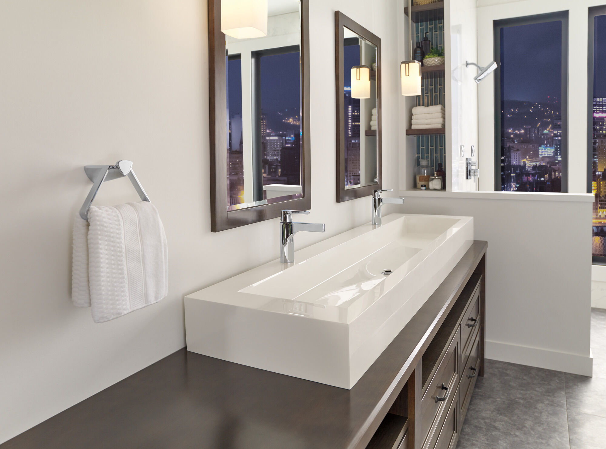 77446-CZ Держатель для полотенец треугольной формы Delta Faucet Zura Шампанское бронза  - Вид №2