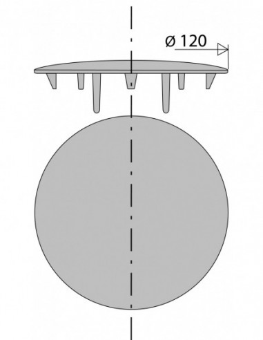 032100 000 00  Вытяжной колпак для душевого желоба Д. 90 мм очень высокий поток арт. 5772, хромированный металл Valentin Хром  - Вид №2