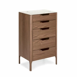 Комод деревянный высокий с 5 ящиками орех CP1806-A от Angel Cerda ANGEL CERDA ДИЗАЙНЕРСКИЕ 321300 Коричневый;орех