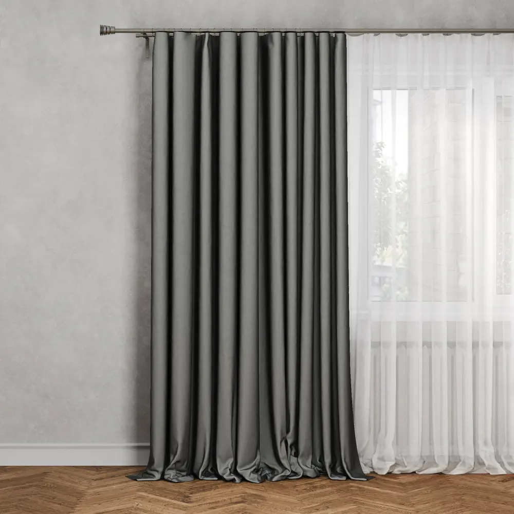 INSPIRE Teora: Элегантная штора на ленте с серым оттенком Granit 200×280 см 83321381 STLM-0040424
