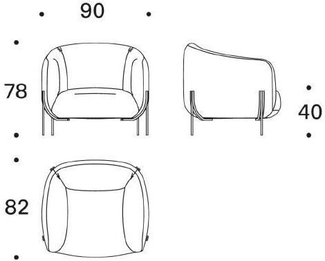 Saba Italia Кресло из ткани со съемным чехлом с подлокотниками Geo sun-id-1374537 - Вид №11