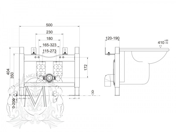 Система инсталляции MIGLIORE Better ML.BTR-27.670 для подвесного биде с креплением  - Вид №1