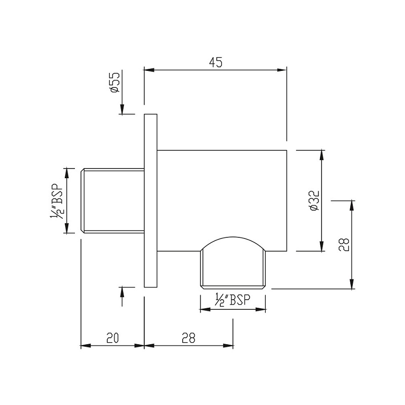 SHA-CHR-1195R Шланговое подсоединение Jaquar Shower Santreyd - Вид №1