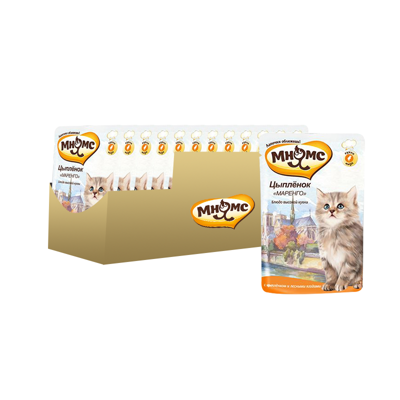 ПР0032910*12 Корм для котят Цыпленок Маренго консерв.85г (упаковка - 12 шт) МНЯМС 