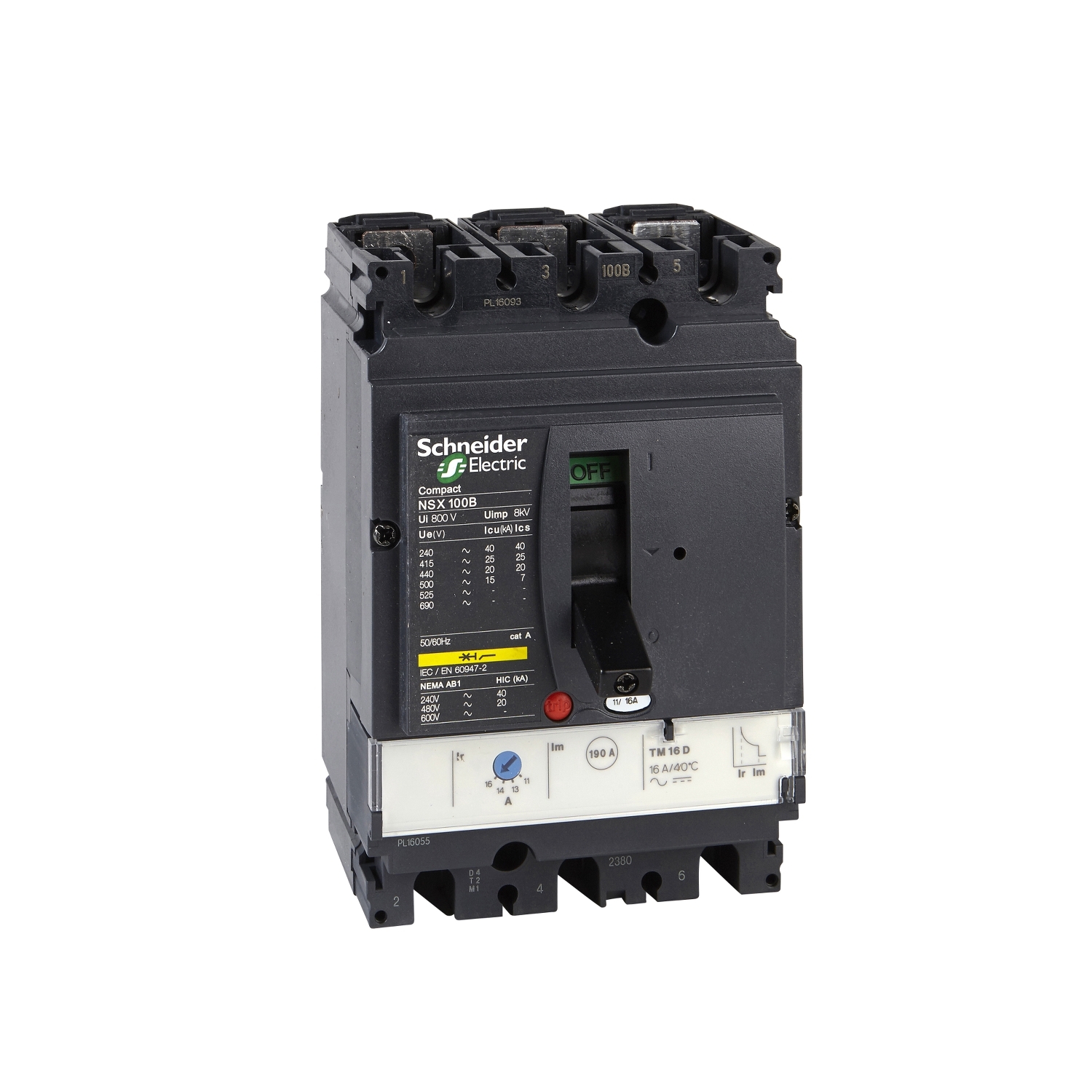 LV429556 Силовой автомат NSX 100, TM-D, 25кА, 3P, 25А Schneider Electric Compact 
