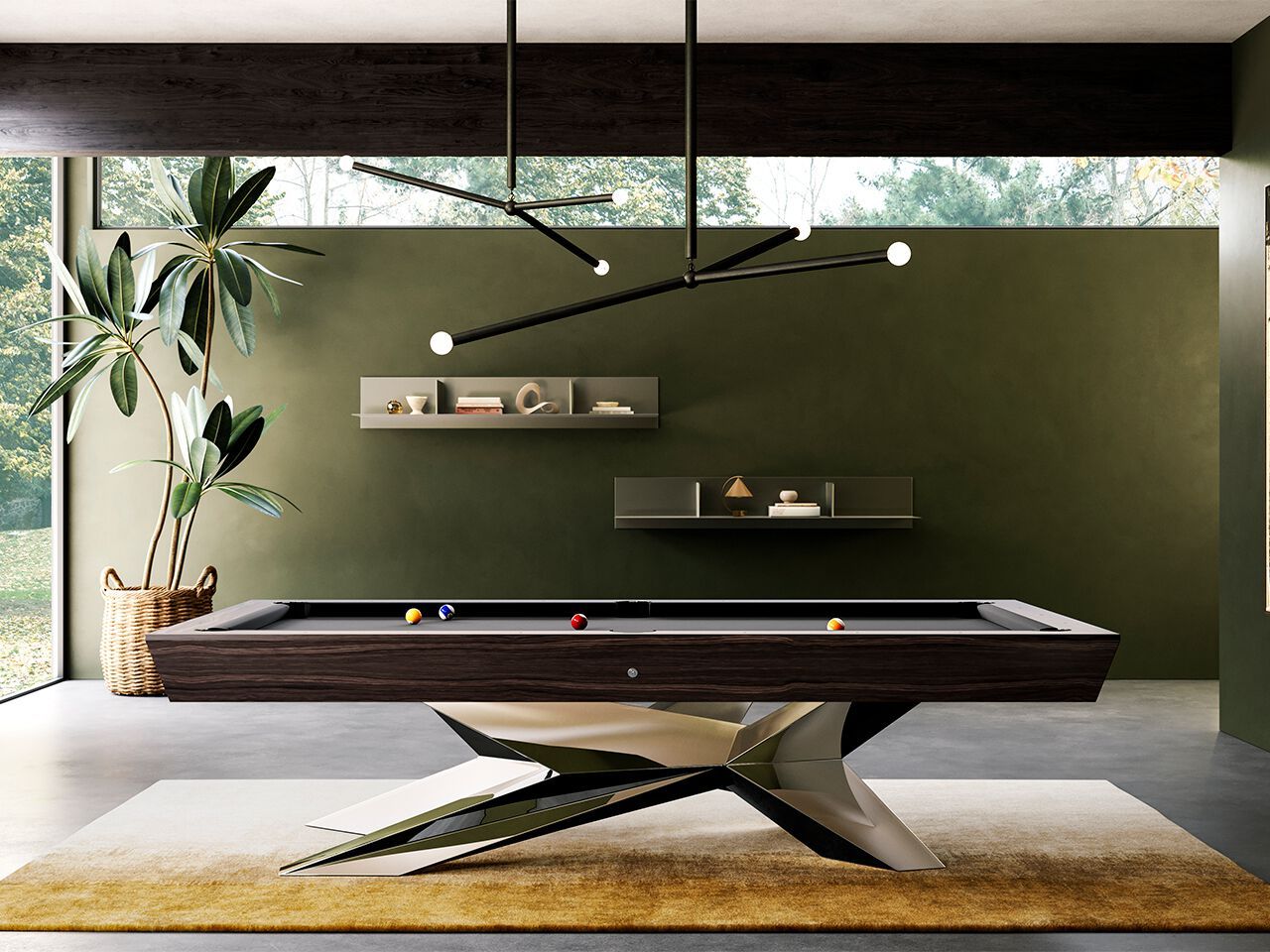Стальной и деревянный прямоугольный бильярдный стол Hermelin biliardi современные игровые столы ARCH-00062321 - Вид №4