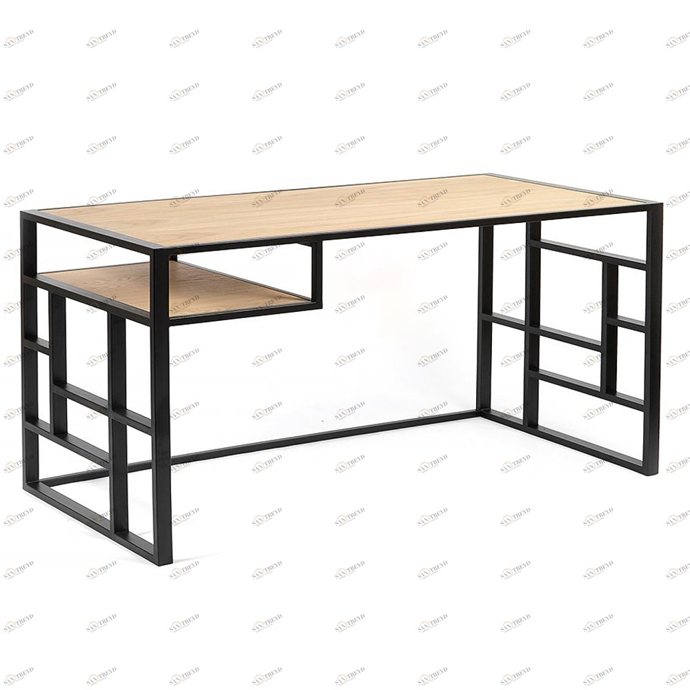 Письменный стол с полкой светлый дуб Millenium lite black INTELLIGENT DESIGN ПИСЬМЕННЫЕ СТОЛЫ MILLENIUM 260942 Дуб 