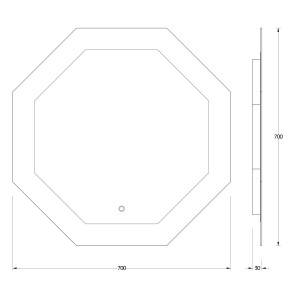 BY 2604 Зеркало с LED-подсветкой 22,5 W EVOFORM Ledshine
