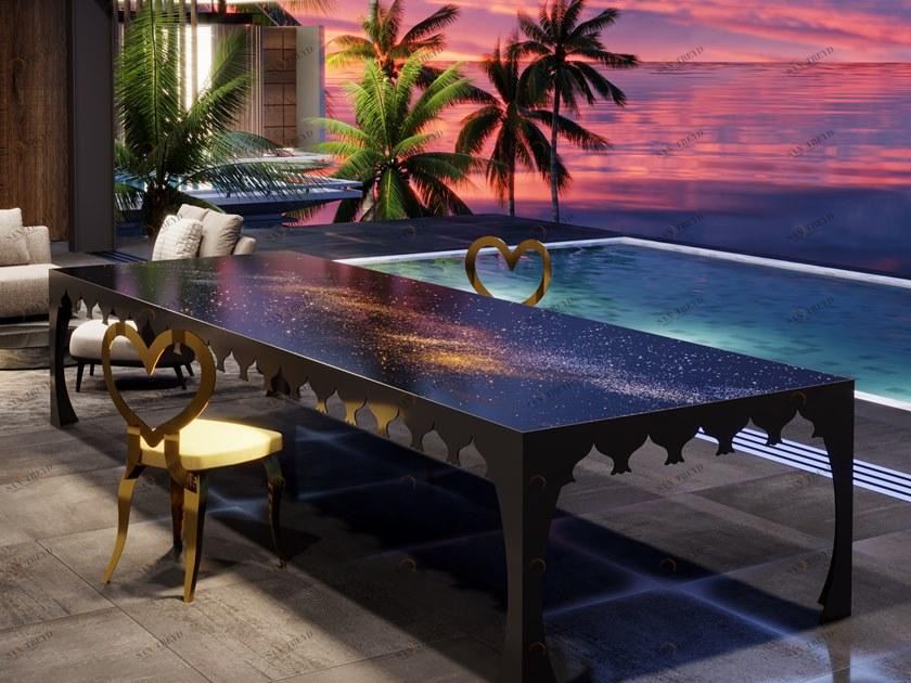 Unica by Tecnotelai Прямоугольный обеденный стол из закаленного стекла Le mille e una notte sun-id-1416882