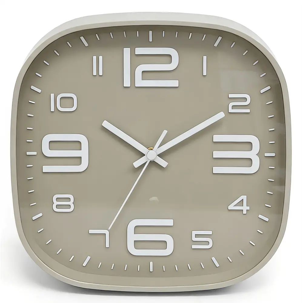 Часы настенные Rocksolid круглые пластик цвет бежевый бесшумные ø29.3 см STLM-2126136