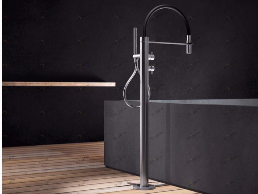 Radomonte Напольный смеситель для ванны из нержавеющей стали с ручным душем Toox Pv2