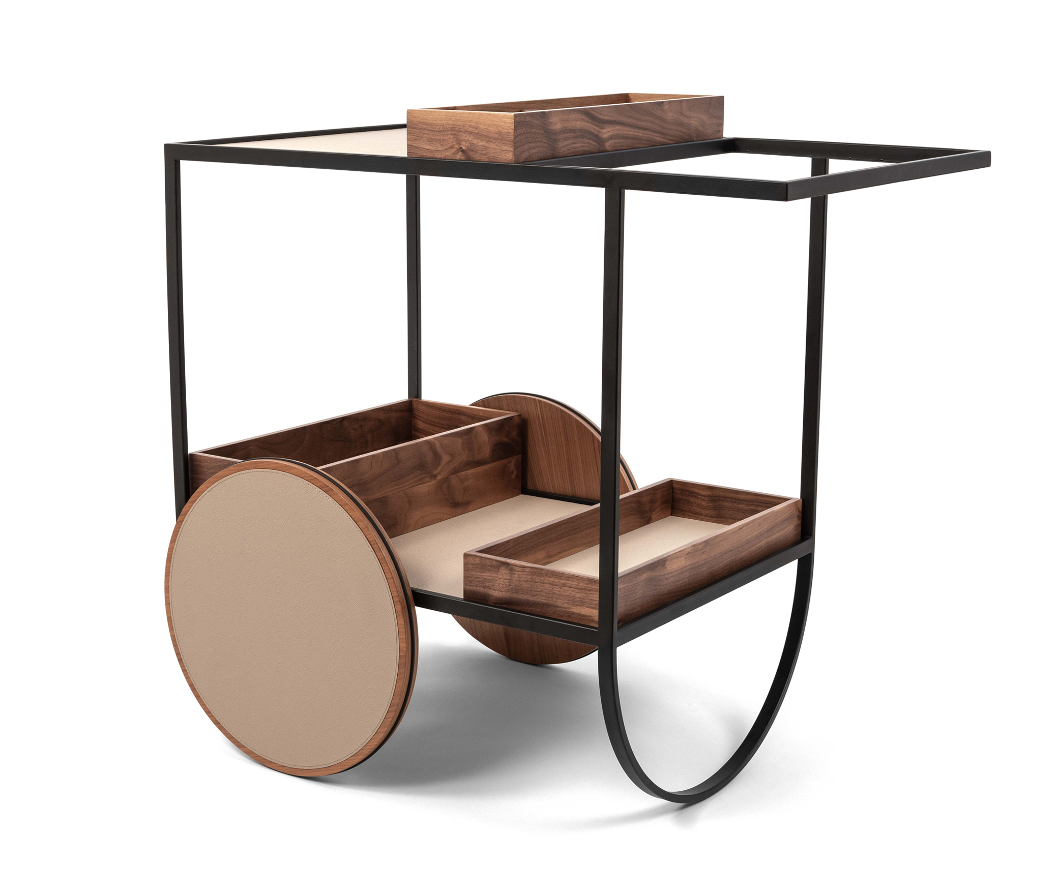 Сервировочная тележка пурпурного цвета - 88X56XH78 см / зернистая кожа_camel Pinetti 00.1792.029.011