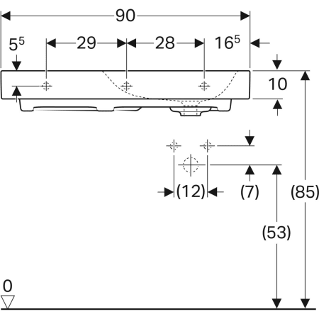 500.549.01.1 Раковина Geberit Citterio с полкой Geberit  - Вид №17