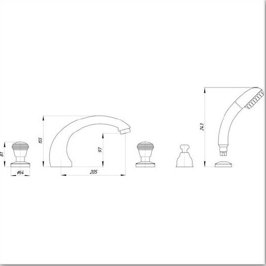 Смеситель MIGLIORE Axo Swarovski ML.AXO-680F.DO для ванны/душа - золото  - Вид №4