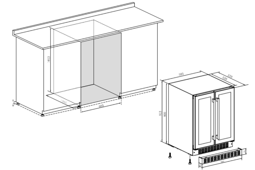 9173358 Винный шкаф Temptech SOM2DX60DRB черный STDN-0049722 - Вид №7