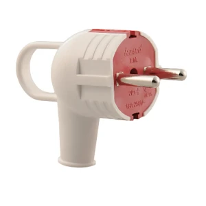 ACCESSORIES Вилка с заземл. с ручкой бел.красн. белый