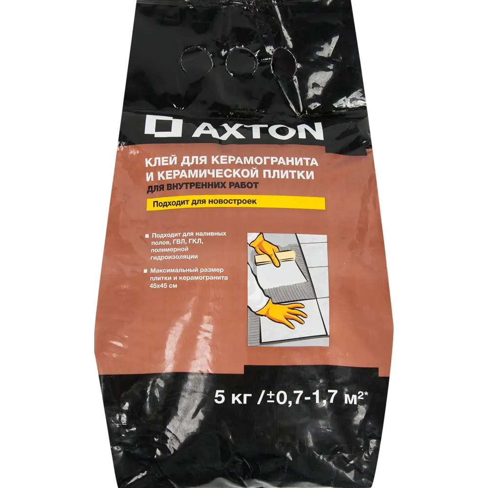 Клей для плитки Axton - профессиональная смесь для керамогранита 5 кг 18582651 Для внутренних работ STLM-0011552