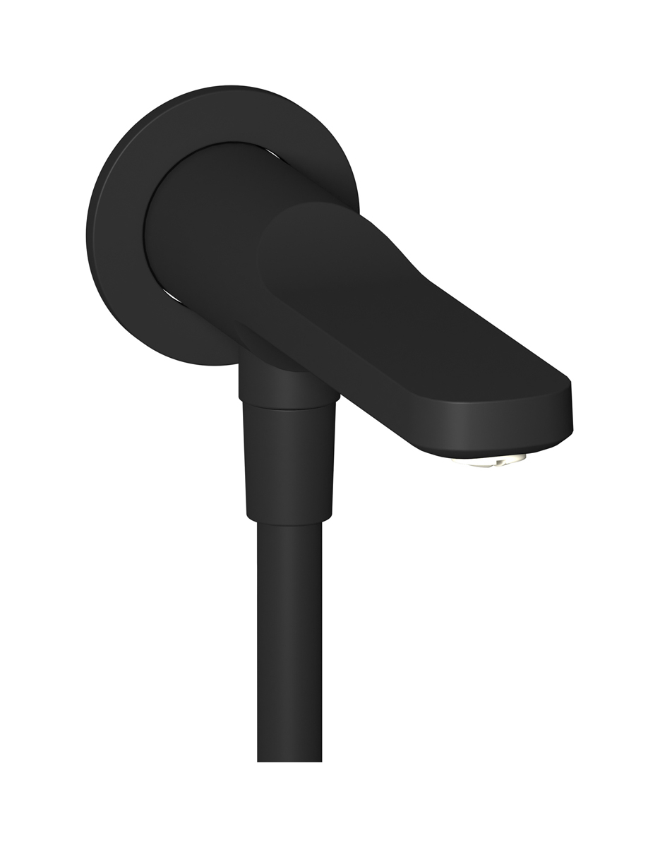 Настенный излив со встроенным дивертером и креплением для душевого шланга. WE ARE IB tw305mb Matt Black TAAAC