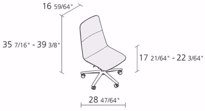Alias 5-спицевый поворотный офисный стул с 5 спицами Slim sun-id-1482076 - Вид №2