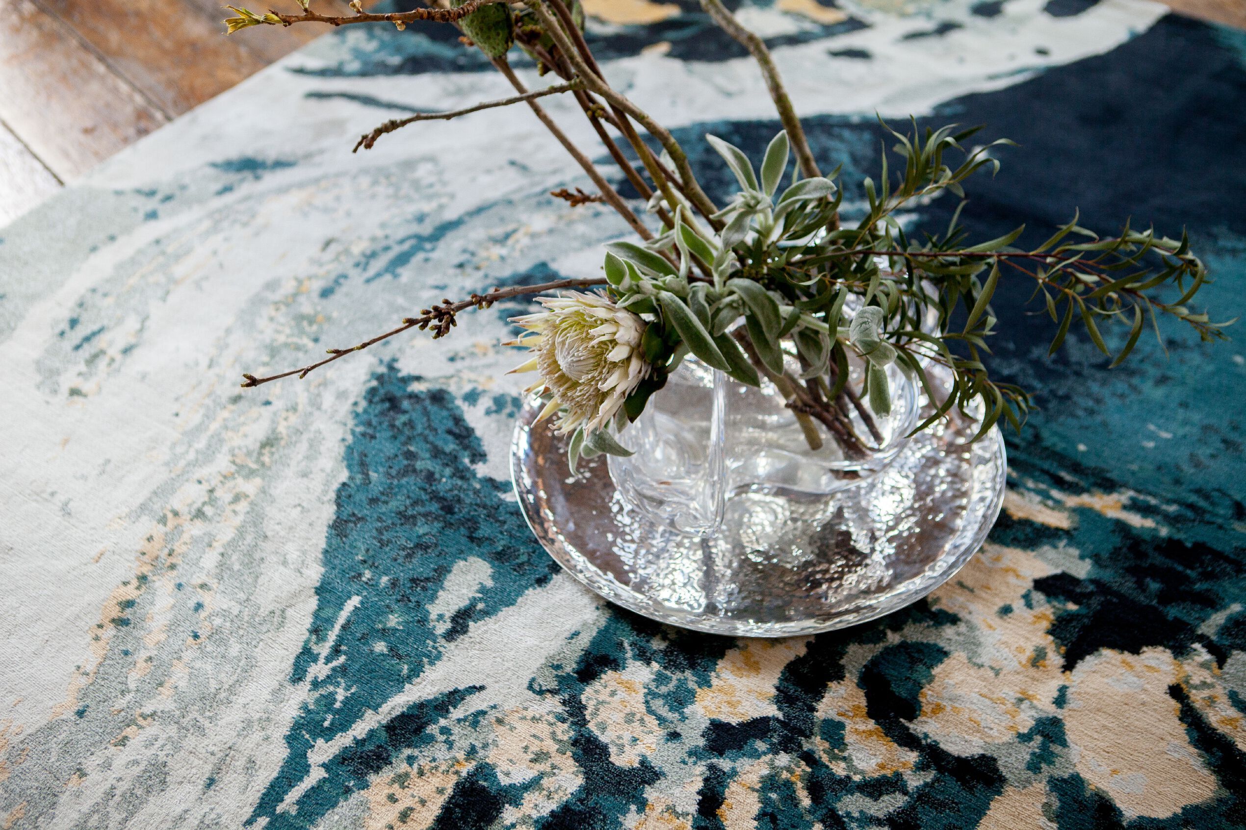 Прямоугольный ковер ручной работы из шерсти и шелка Tapis Rouge Koi Pond ARCH-00060879 - Вид №1