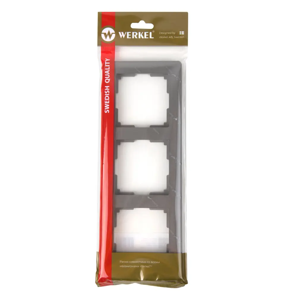 Рамка для розеток WERKEL Acrylic в цвете графит - 3 поста 86884238 STLM-0072318 - Вид №3