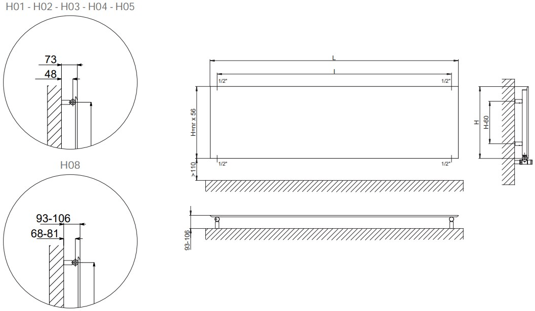 CORDIVARI Горизонтальный панельный радиатор горячей воды Neo design sun-id-1472139 - Вид №1