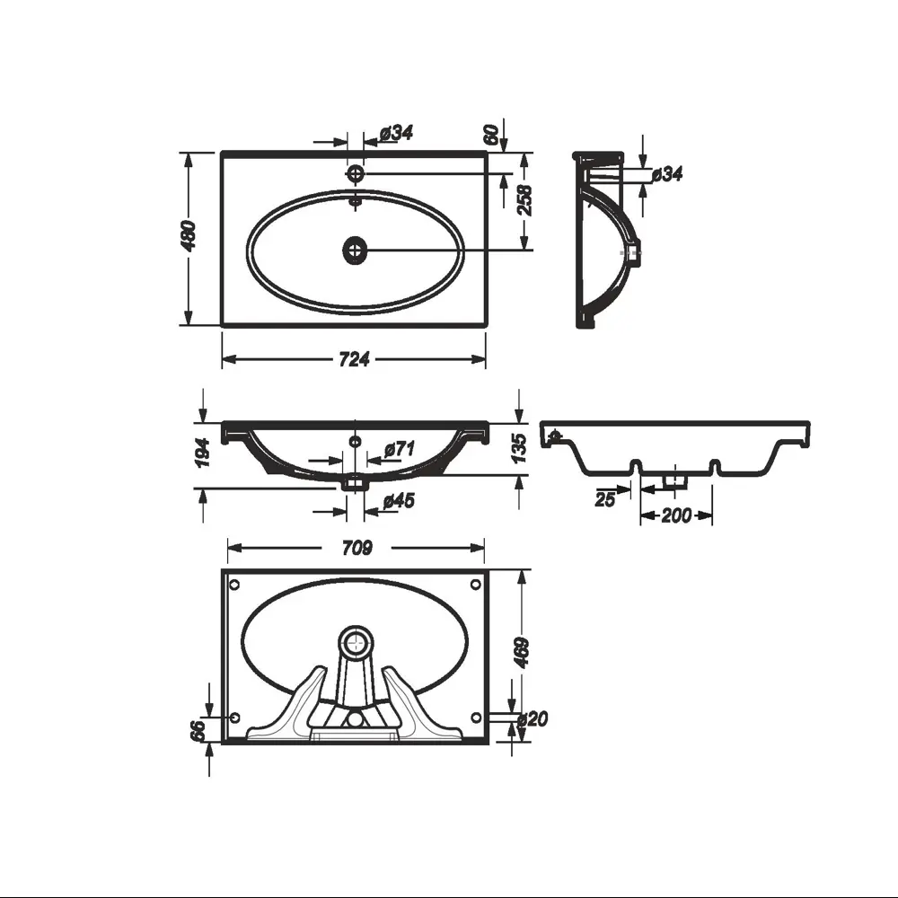 Раковина «Некст» 70 SANITA LUXE ЛАЙН STLM-2202401 - Вид №3