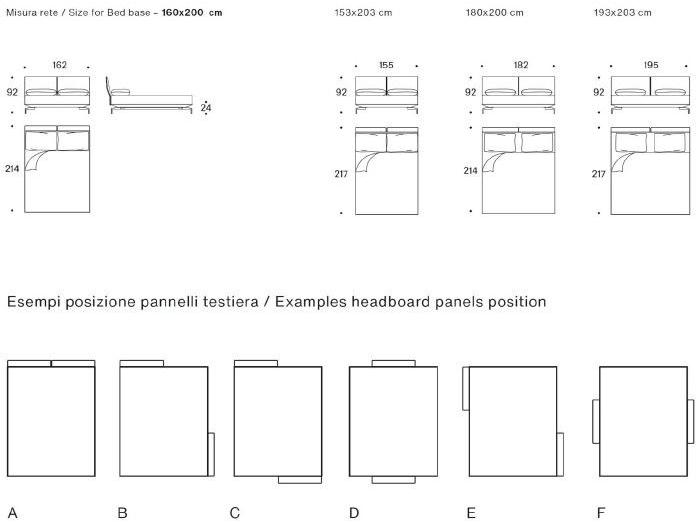 Saba Italia Двуспальная кровать из ткани с мягким изголовьем Avant-après sun-id-1478111 - Вид №6