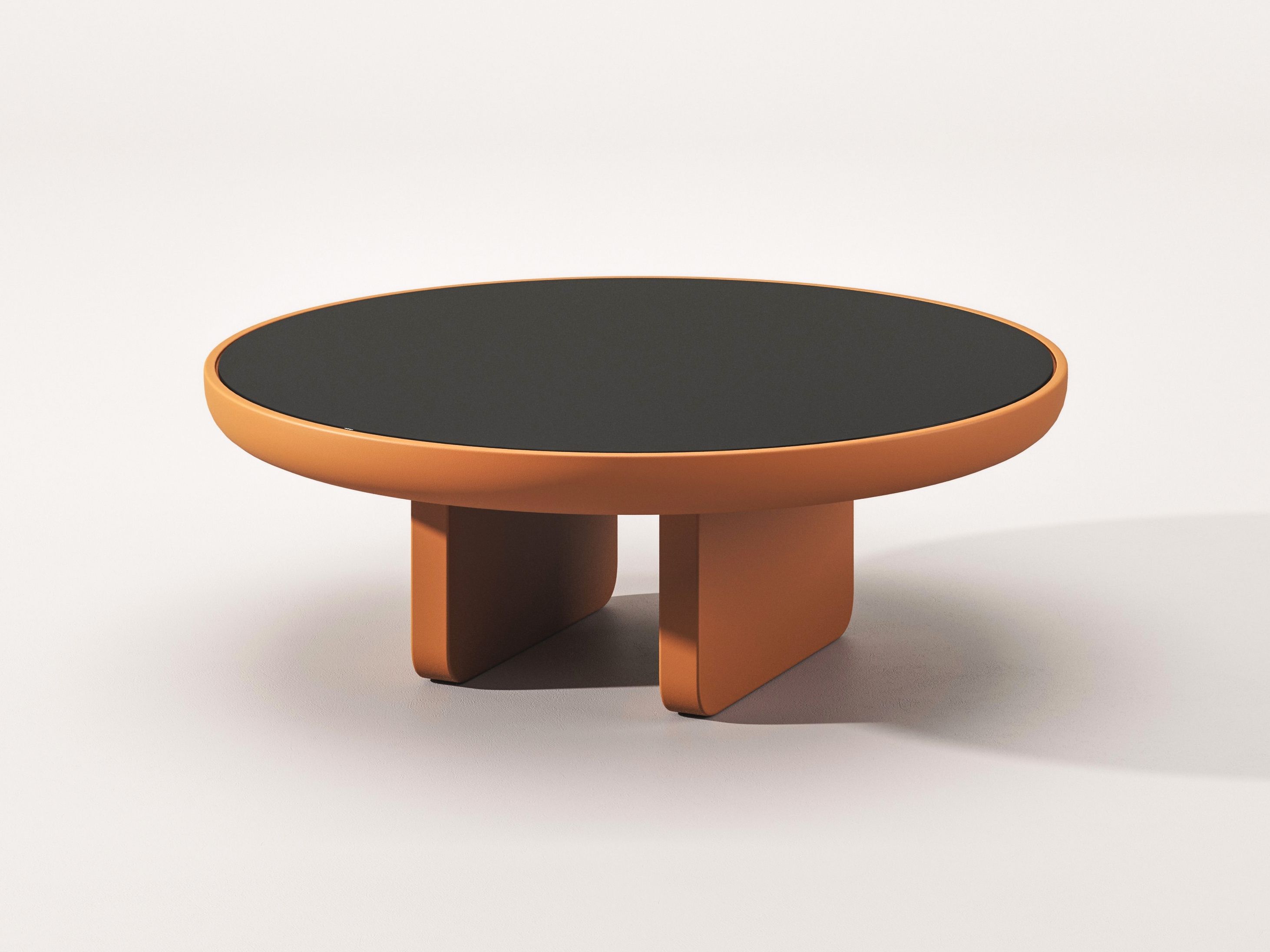 Круглый деревянный и стеклянный журнальный столик Falsasquadra Водяные лилии ARCH-00020287 - Вид №1