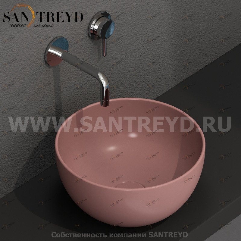 B6T30FR Накладная раковина на столешницу  круглая Ceramica Globo T-EDGE