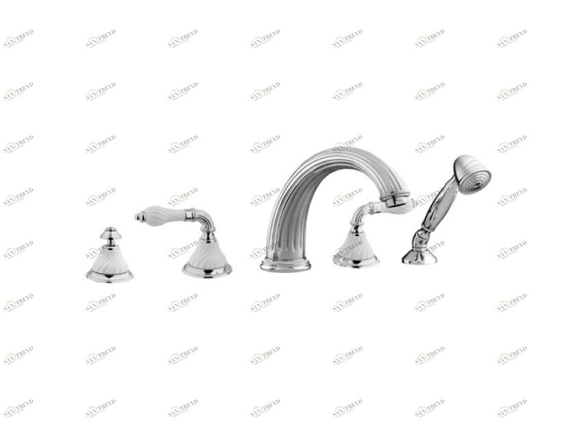 233516.SL00.00 Набор для ванны 5 отверстий витой фарфор Золото 24К Mestre Artica