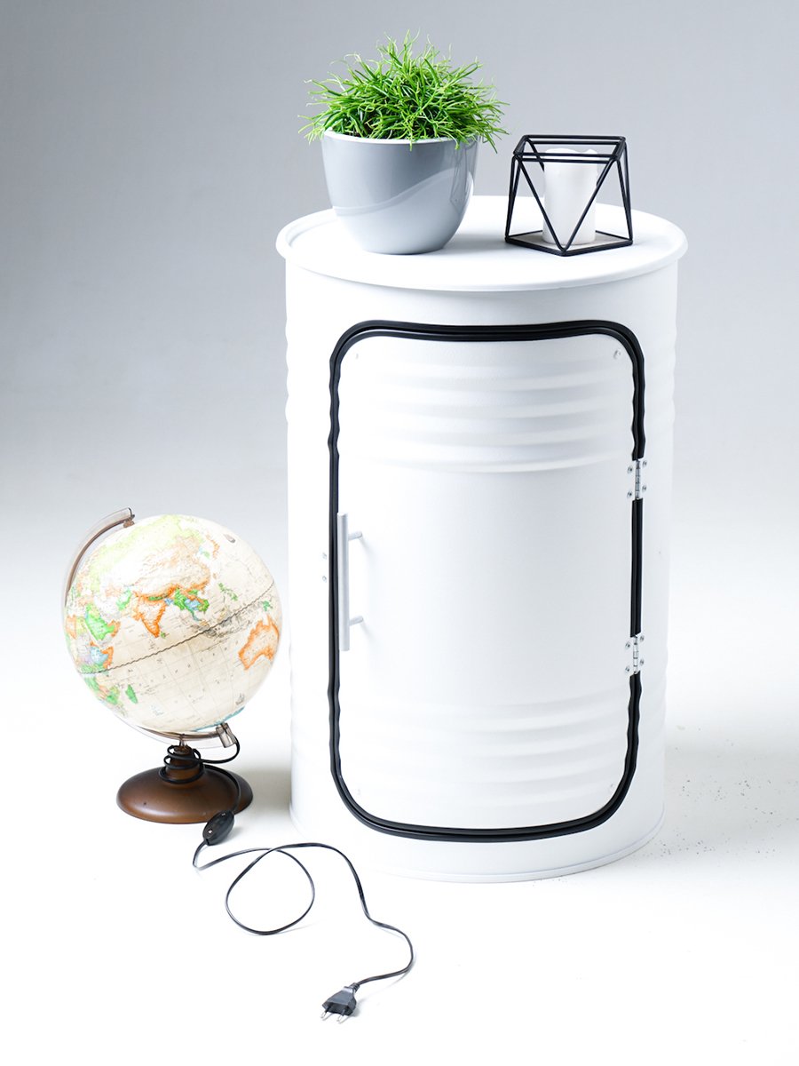 Бочка-шкаф декоративная металлическая белая Pro White STARBARREL  00-3895253 Белый  - Вид №7