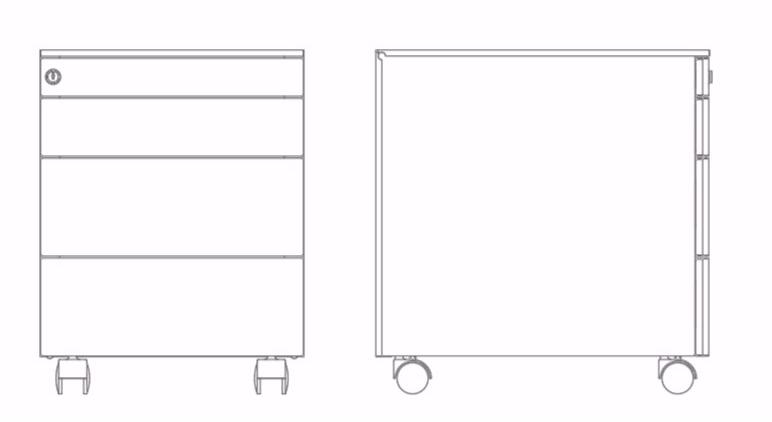 Dieffebi Офисный ящик из металла на колесиках Personal storage 9n1_0612r - Вид №15
