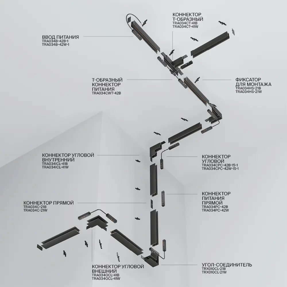 Шинопровод накладной магнитный Voltega Twist VGL034-413W 3 м цвет белый STLM-2194719 - Вид №5