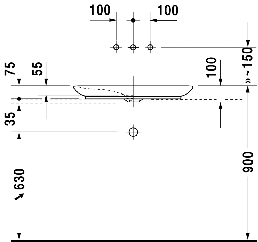 0370700000 Подвесная раковина настенная овальная Duravit PuraVida - Вид №3