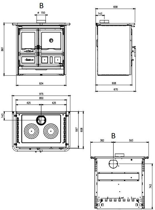 LA NORDICA EXTRAFLAME Дровяная печь с большой духовкой sun-id-1514432 - Вид №2