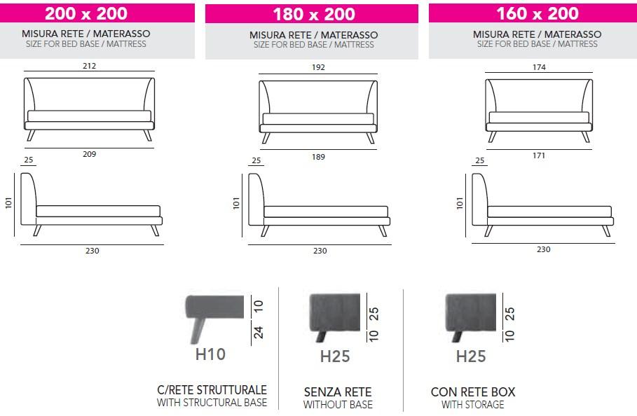 Twils Двуспальная кровать с обивкой из ткани Ès sun-id-1466313 - Вид №7